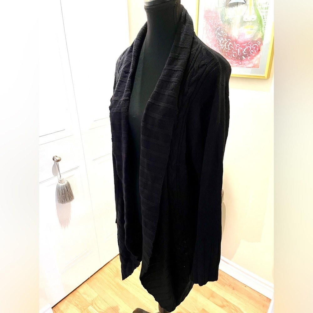 ✅Coco & Capers black knit open cardigan w/pattern 🧶🖤🖤🖤 - Picture 5 of 5